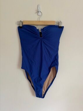 J. Crew Royal Blue Strapless One-Piece Swimsuit